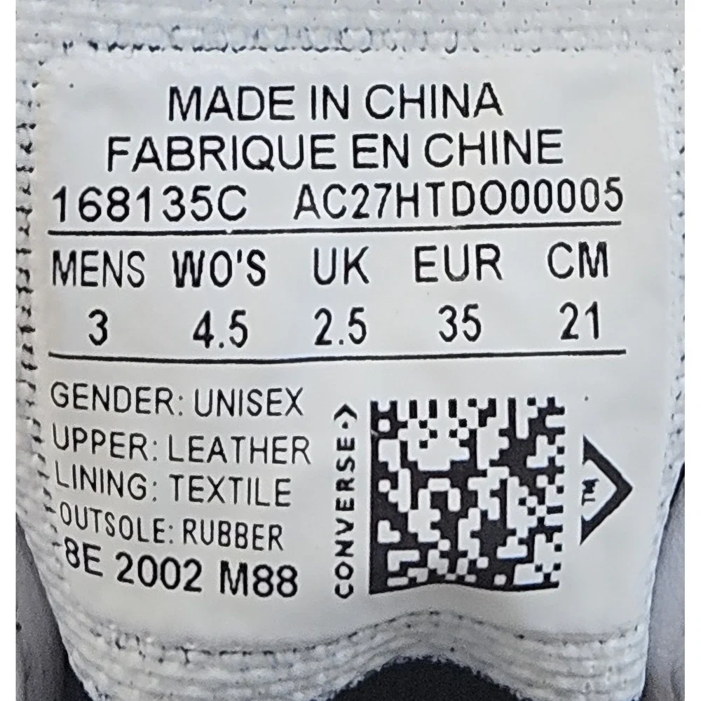 Converse Jack Purcell White Leather Sneakers Women 4.5 Lace Up Low Top Wedge